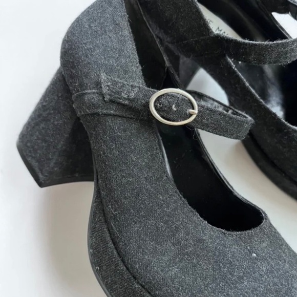 Vintage 90s Steve Madden Gray Mary Jane Chunky Heel Women’s Shoes Size 7.5 - Picture 8 of 14